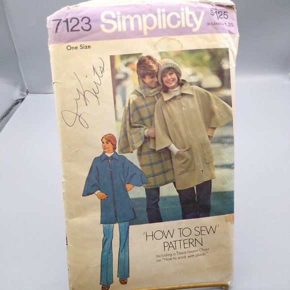 UNCUT Vintage Sewing PATTERN Simplicity 7123, How to Sew 1975 Simple to Sew - Picture 1 of 2